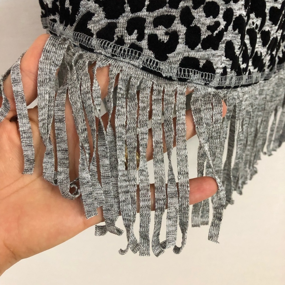 Ruby Rd. Fringe Leopard Print‎ Cowl Neck Top PM - Picture 3 of 11